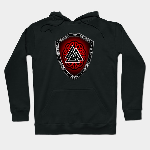 VIKING SHIELD 10 (Valknut) Hoodie by GardenOfNightmares